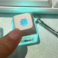 Custom Laser Engrave Keycap Keychain Fidget Toys Button Cap Fingertip Button Keychain Toy Colorful Light Switch Key Ring