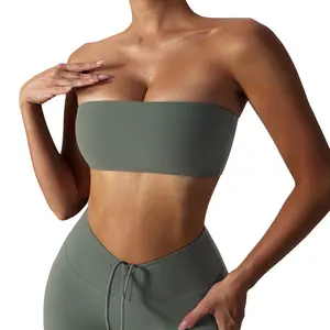 SHINBENE Tube Top Sport-BH Sexy Workout Bra lettes Fitness Träger lose Basic Bandeau Yoga BHs