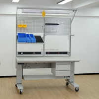 Banc de travail ESD industriel motorisé à hauteur réglable avec double moteur et contrôle de mémoire pour la fabrication électronique, conception personnalisée