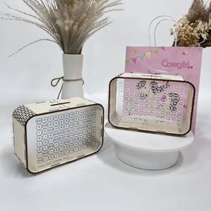 Personalized Piggy Bank Wooden Transparent Kids <b>Money</b> <b>Box</b> - Product Image 1