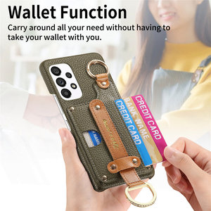 <span class=keywords><strong>Étui</strong></span> de téléphone en cuir PU de qualité supérieure pour A36/A56 A17 A16 S26, design style Ins, fonction portefeuille, fente pour cartes, béquille dissimulée, dragonne - Product Image 4
