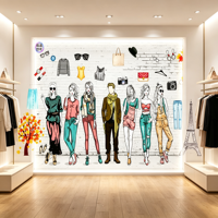 Papier peint personnalisé pour boutique de mode, Murale murale 3D en forme de brique pour magasin de vêtements féminins, Décoration murale pour boutique de vêtements