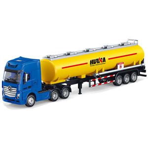 Huina 1 50 escala Aleación de Zinc Metal simulación escritorio Gadget coche cisterna contenedor remolque camión para coleccionistas de juguetes de ingeniería - Product Image 1