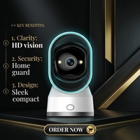 Caméra PTZ intérieure couleur avec vision nocturne, Wi-Fi 360 degrés, large angle, moniteur pour bébé