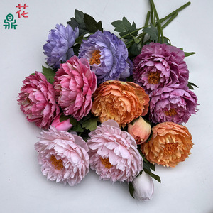 Flores Artificiales de Peonía Tianzi, Decoración Realista de Seda para Bodas - Product Image 1