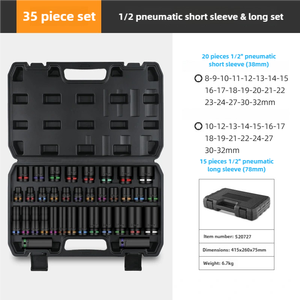 ชุดซ็อกเก็ตซ่อมรถยนต์ CR-V ขนาด1/2นิ้วพร้อมเครื่องมือกระแทกแบบสั้นและยาวเคสแข็งสำหรับใช้ในบ้าน ODM - Product Image 6