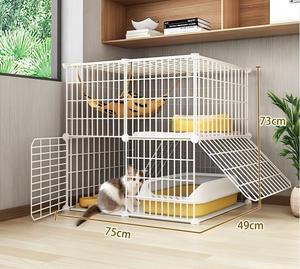 Gabbia per Gatti da Esterno Moderna e Carina, Grande, Bianca, Personalizzabile OEM, con Lettiera Integrata, Spazio Extra Ampio, Cuccia Vuota per Interni ed Esterni per la Casa - Product Image 1