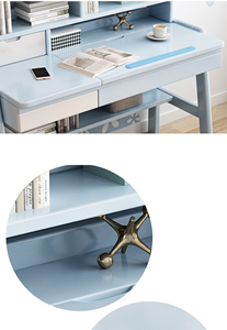 Mesa de estudio plegable de madera maciza para estudiantes de primaria y secundaria, juego de silla de escritorio para niños y niñas para dormitorio - Product Image 2