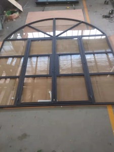 Porta interna della griglia di forma della curva d'acciaio del bagno delle finestre e delle porte di vetro dell'arco superiore - Product Image 3