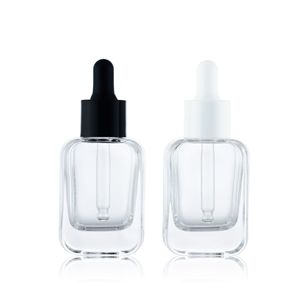 Bán buôn 30ml 1 oz sang trọng mờ hình vuông màu đen chai thủy tinh rỗng dầu mỹ phẩm Chai nhỏ giọt 15ml khối lượng - Product Image 3