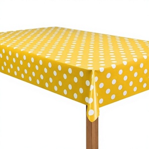 Nappe d'extérieur en PVC durable et lavable <span class=keywords><strong>Laro</strong></span>, motif géométrique, points jaunes, modèle G07, taille 100x220cm - Product Image 3