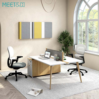 Poste de travail modulaire convertible et extensible moderne pour 4 personnes, mobilier de bureau, poste de travail en îlot pour centre d'appels