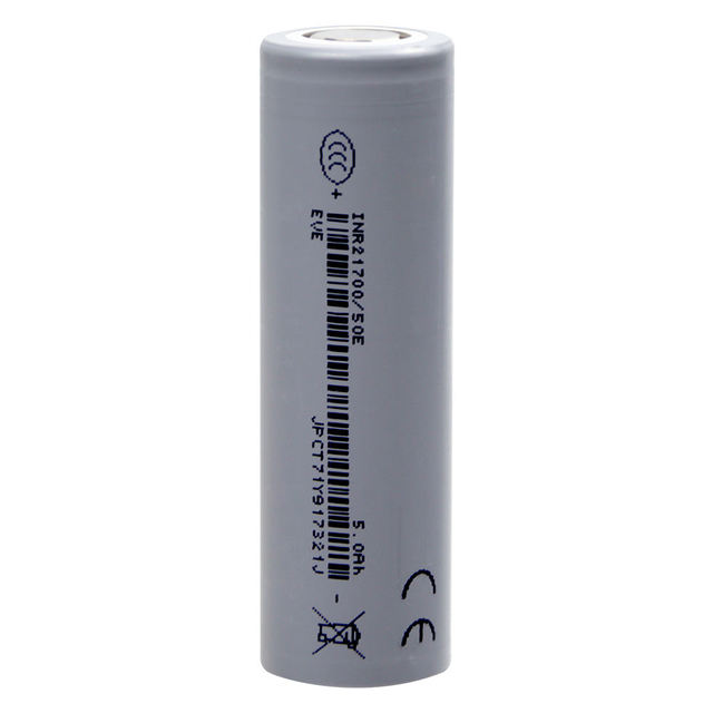 21700 50E 5000mAh Cylindrical Rechargeable Lithium-Ion Battery, Compatible with EVE 50E 50PL 40PL 18650  35V 30P 26V/20P/25P