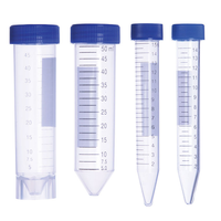 Tube de centrifugation en PP transparent gradué à fond conique pour usage en laboratoire, 10 ml, 15 ml, 50 ml, avec bouchon à vis, type Falcon
