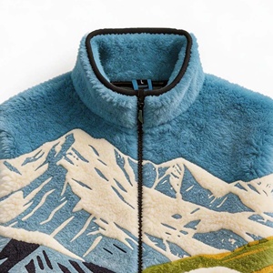Giacca Invernale da Uomo in Pile Polare Camouflage Personalizzato con Collo Alto, Pesante e Calda, Stile Streetwear Jacquard Sherpa - Product Image 4