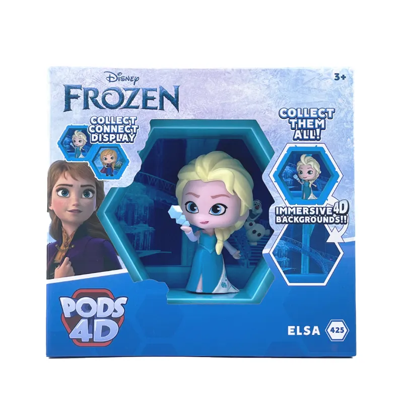 Venta al por mayor Frozen PVC figura de acción modelo de juguete personalizado animación película personaje Hexagonal pantalla figura de acción de juguete