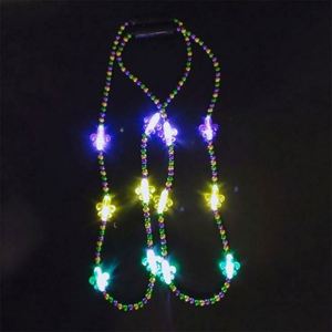 สร้อยคออะคริลิคประดับลูกปัดเรืองแสง LED แบบกำหนดเอง พร้อมลูกปัดมาร์ดิกราส์กระพริบ - Product Image 4