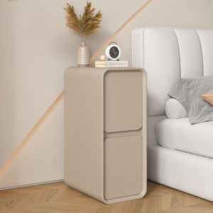 Mesita de Noche Moderna Minimalista de 20 cm, Gabinete Estrecho con Superficie de Cuero, Mesa Auxiliar de Almacenamiento para Dormitorio - Product Image 4