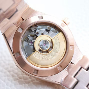 <span class=keywords><strong>Montre</strong></span>-<span class=keywords><strong>bracelet</strong></span> automatique mécanique étanche avec <span class=keywords><strong>bracelet</strong></span> <span class=keywords><strong>interchangeable</strong></span>, boîtier or rose, cadran blanc, lunette sertie de diamants et petite seconde - Product Image 2