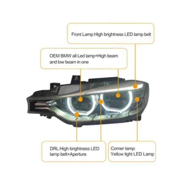 कार सिर दीपक F30 2012-2015 के लिए हलोजन अप करने के लिए एलईडी