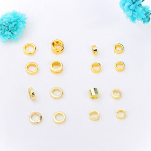 18K Gold Plated <b>Copper</b> Round Spacer Beads 14K Gold Plated Simple Loose Beads For <b>Bracelet</b> Making DIY Jewelry Accessories - Product Image 3