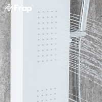 Système de panneaux de douche thermostatiques blancs de luxe FRAP Pommeau de douche à effet pluie Colonne de douche cascade pour salle de bain