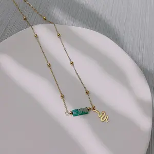 HP Sun eyes Snake jewelry collier pendentif en pierre naturelle collier en gros pour les femmes