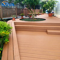 Revêtement de sol composite en plastique recyclé et bois durable, écologique pour la cour, terrasse extérieure en WPC