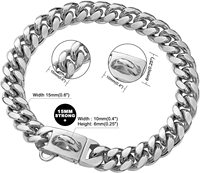 Robustes, Langlebiges Edelstahl-Hundehalsband in Goldoptik, Verstellbares Luxus-Kubanisches Kettenhalsband für Hundetrainer