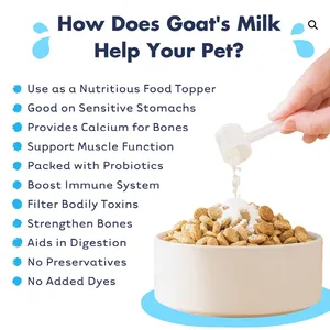 Susu cair dengan probiotik bubuk susu kambing hewan peliharaan anak anjing suplemen hewan peliharaan