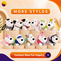 Porte-clés en peluche personnalisé pour chien, breloque mignonne pour sac en forme de chiot, fabrication OEM ODM, vente en gros, cadeau promotionnel, fabricant de pendentifs en peluche