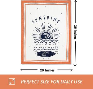 Essuie-tout en coton rayé naturel non teint, certifié OEKO-TEX, doux et confortable, parfait pour les tâches de nettoyage en contact avec les aliments - Product Image 4
