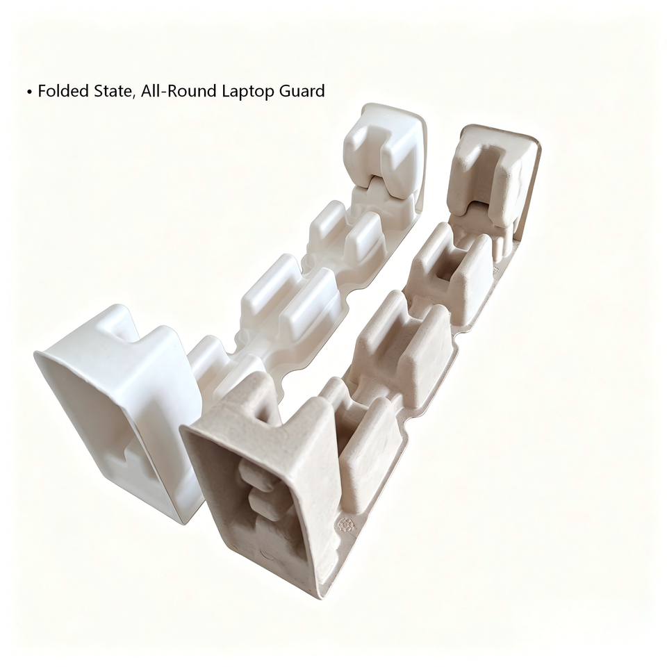 White Pulp Molded Laptop Stand Side Wing Tray Custom Design for ...