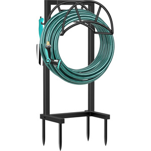 <b>Garden</b> hose holder, hose reel rack with <b>hooks</b>, hose organizer, accommodates 160 feet of hose. - Product Image 1