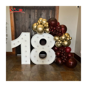 Dropshipping 2ft 3ft 4ft 5ft miễn phí đứng marquee chữ số sử dụng tổ chức sự kiện sinh nhật sẽ bạn vui vẻ tôi khổng lồ ánh sáng lên thư - Product Image 3