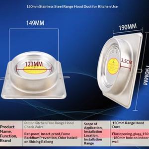 Sixing Bailong 180 Acier inoxydable, <span class=keywords><strong>clapet</strong></span> <span class=keywords><strong>anti</strong></span>-<span class=keywords><strong>retour</strong></span> pour <span class=keywords><strong>hotte</strong></span> de cuisine professionnelle, coupe-flamme et <span class=keywords><strong>anti</strong></span>-fumée - Product Image 5