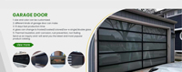 Porte de garage en aluminium de style moderne pour villa, fabrication sur mesure, porte en verre étanche avec surface finie en alliage