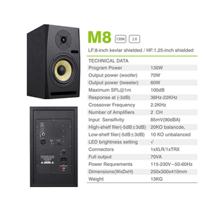 Altavoces Profesionales <span class=keywords><strong>de</strong></span> <span class=keywords><strong>Estudio</strong></span> BHA M8 con Bluetooth, <span class=keywords><strong>Monitores</strong></span> <span class=keywords><strong>de</strong></span> Audio para DJ, Ideales para Producción Musical, <span class=keywords><strong>Precio</strong></span> <span class=keywords><strong>de</strong></span> Fábrica al por Mayor - Product Image 2