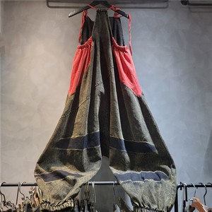 Pantalones y overoles <span class=keywords><strong>de</strong></span> <span class=keywords><strong>mezclilla</strong></span> lavada para <span class=keywords><strong>mujer</strong></span>, estilo cargo, con tirantes, cintura alta, casuales - Product Image 4