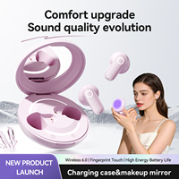 Écouteurs sans fil intra-auriculaires M162 TWS avec miroir de maquillage, son spatial 720, appels HD, réduction de bruit ENC, casque basse fréquence V6.0