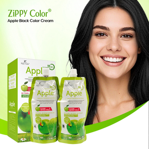 Tinte Permanente para el Cabello Negro sin Amoníaco, Precio de Fábrica, Coloración Duradera para Cubrir las Canas, <span class=keywords><strong>Color</strong></span> Negro Natural de Manzana - Product Image 5
