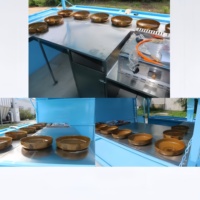 Remorque de bar mobile avec cuisine complète, camion de restauration pour café, cocktails et desserts, idéal pour les événements de traiteur