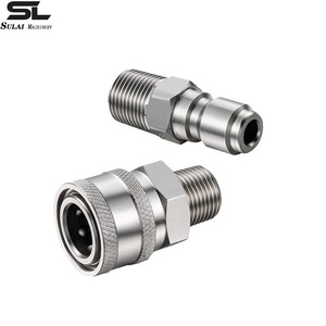 Sulai <b>Machinery</b> Stainless Steel NPT3/8 Quick Connect Adapter For High Pressure Cleaner <b>Car</b> Wash Water Gun Accessory - Product Image 1