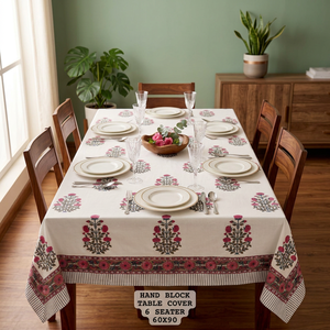 Prabhava <b>Red</b> Printed Cotton Customizable Durable 50D/24F Table <b>Runner</b> Paisley Floral Pattern Traditional Style Home Use Machine - Product Image 3