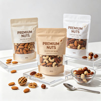 Sachet Doypack en plastique transparent avec fenêtre, refermable à fermeture éclair, qualité alimentaire, résistant à l'humidité, pour l'emballage de noix, snacks et biscuits