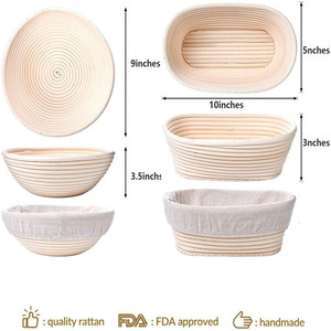Paniers de panier d'épreuvage de pain rond de 10 "à vendre Triangle rotin <span class=keywords><strong>Baneton</strong></span> 9 tissé à la main australie - Product Image 3