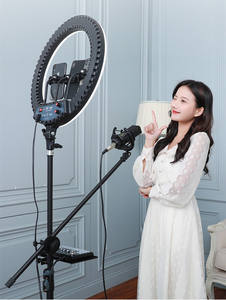 Studio USB 10 12 14 18 21 pulgadas <span class=keywords><strong>55W</strong></span> Kit de cámara de belleza RGB anillo circular Selfie Led luz fotográfica con soporte de trípode lámpara de uñas - Product Image 4