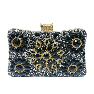 New <b>Cross</b>-border Ladies Diamond-encrusted Floral Pattern Evening Clutch Bag <b>With</b> <b>Chain</b> Strap for Women Tanjing - Product Image 5
