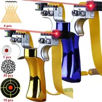 Lance-pierre en résine laser quatre couleurs avec poignée épaissie, pression rapide et double spirale pour la chasse et le tir en extérieur - 14+ Entertainment
