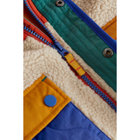 Nouveau design de veste polaire floue zippée avec logo personnalisé vestes en polaire Sherpa pour garçons veste polaire pelucheuse à blocs de couleurs pour enfants